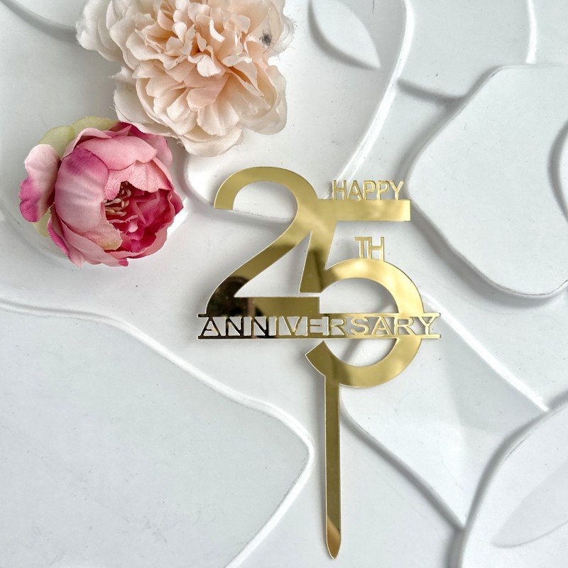 Ins Wind Acrylic Cake Plugin 25 Happy 50th Birthday Happy Anniversary Cake Insert Number Cake Topper