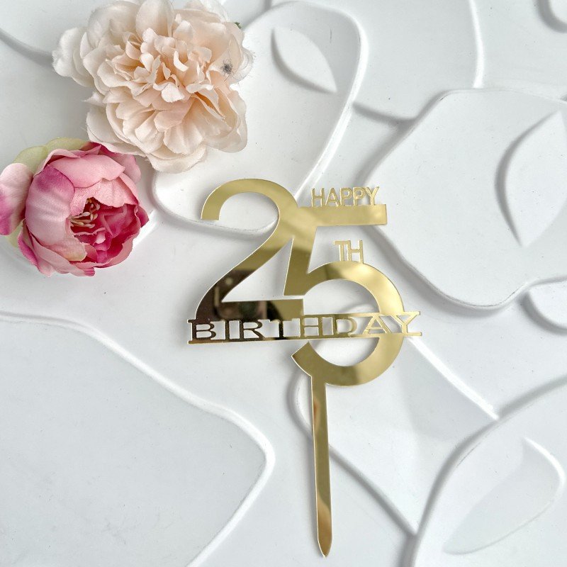 Ins Wind Acrylic Cake Plugin 25 Happy 50th Birthday Happy Anniversary Cake Insert Number Cake Topper