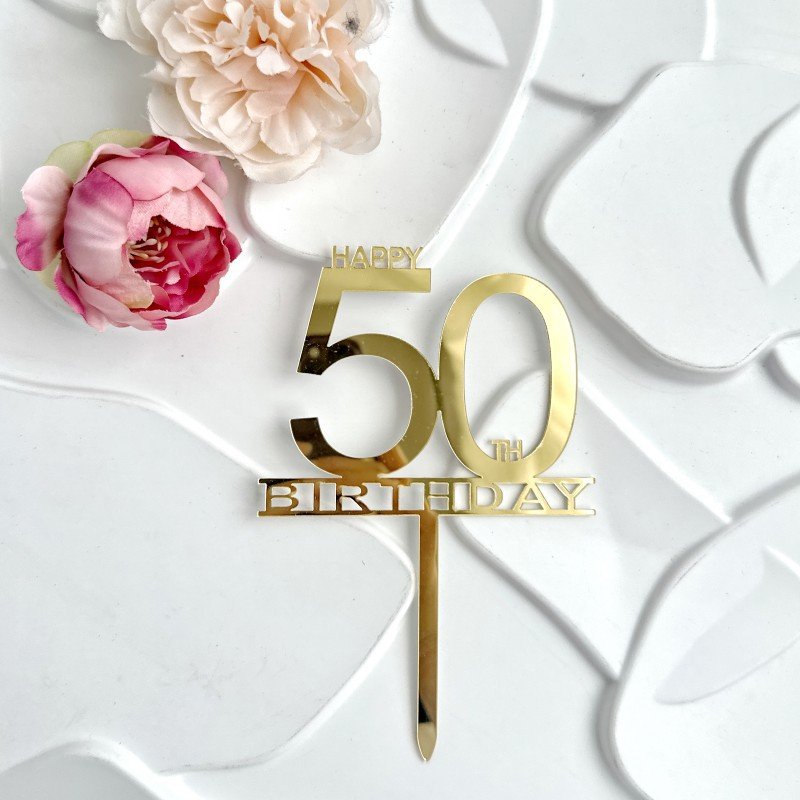 Ins Wind Acrylic Cake Plugin 25 Happy 50th Birthday Happy Anniversary Cake Insert Number Cake Topper