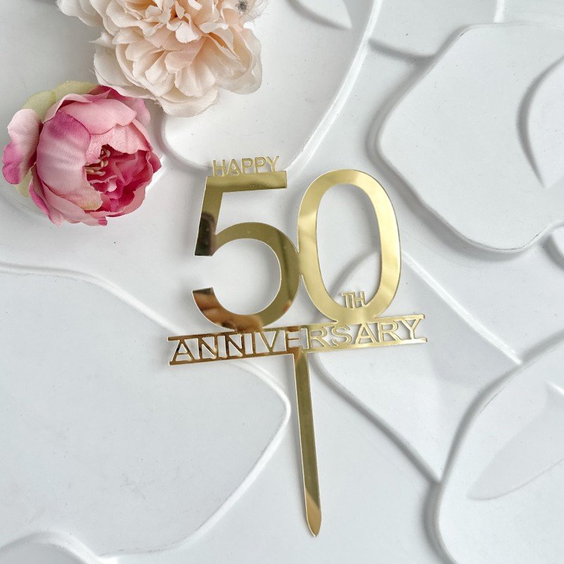Ins Wind Acrylic Cake Plugin 25 Happy 50th Birthday Happy Anniversary Cake Insert Number Cake Topper