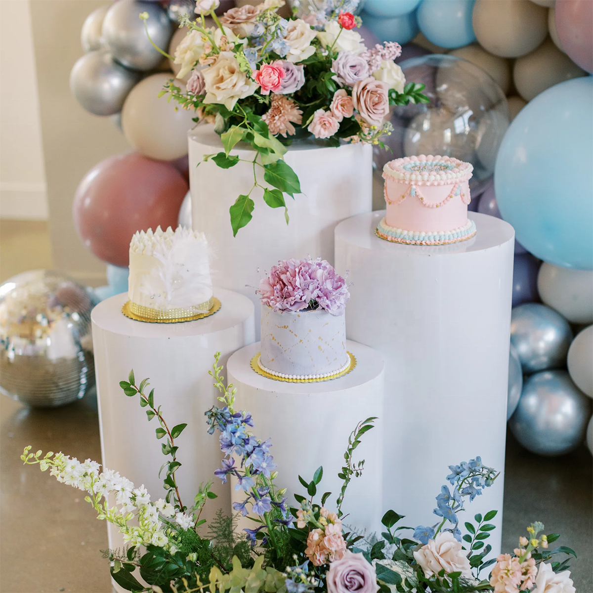KDW Wedding Event Decoration supplies plinth props round cylinder pedestal stand Cake Cylindrical Dessert Table