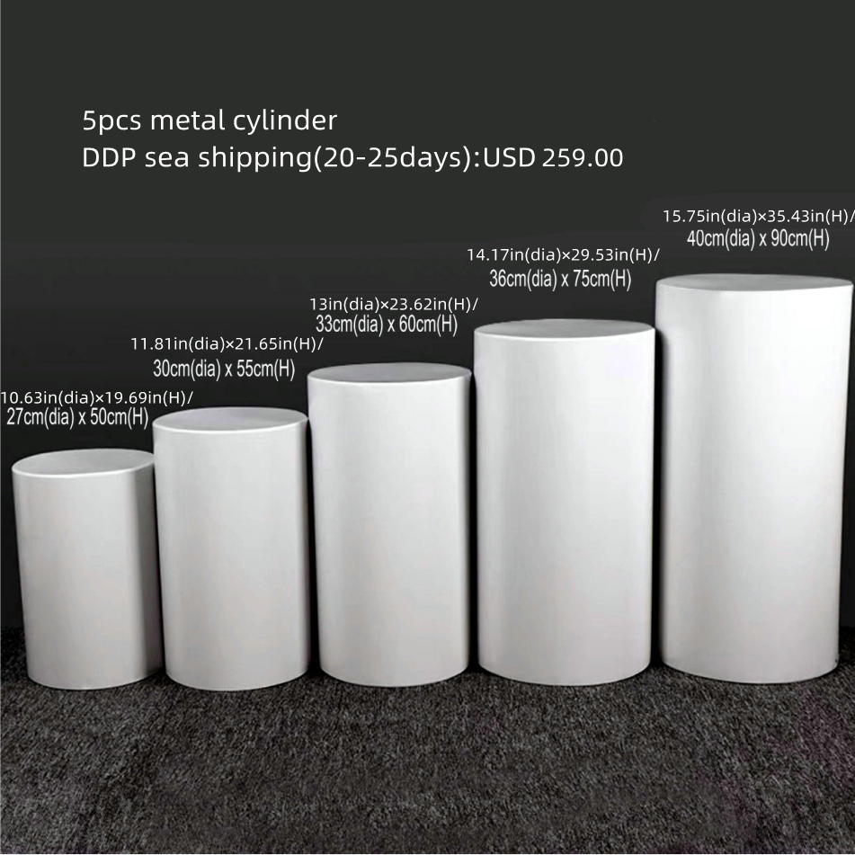 Metal Display Cylinder Plinth 5pcs Cake Stand Other Wedding Birthday Decoration Favors Party Supplies Decorations Backdrop Set