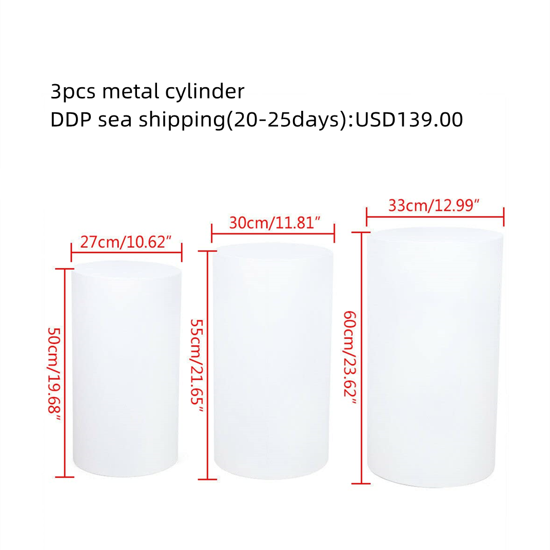 Metal Display Cylinder Plinth 5pcs Cake Stand Other Wedding Birthday Decoration Favors Party Supplies Decorations Backdrop Set