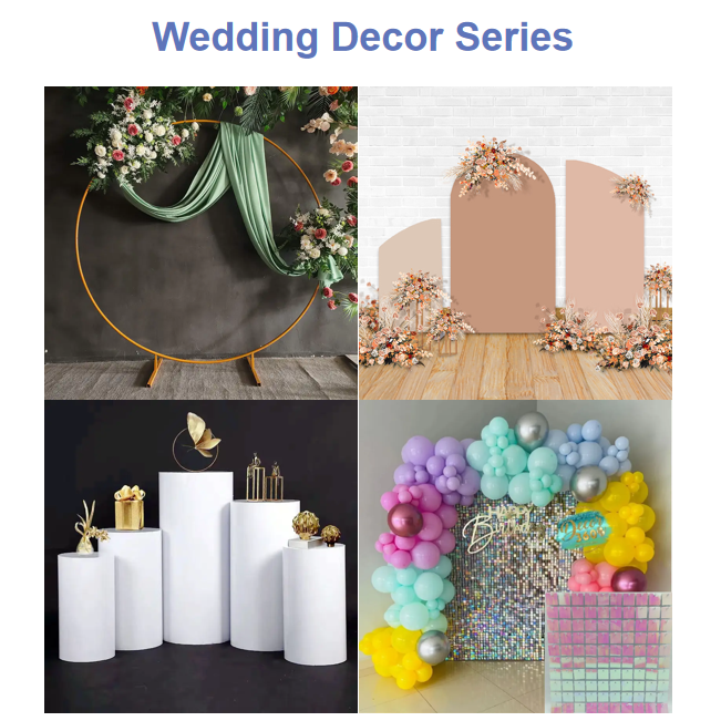 Metal Display Cylinder Plinth 5pcs Cake Stand Other Wedding Birthday Decoration Favors Party Supplies Decorations Backdrop Set