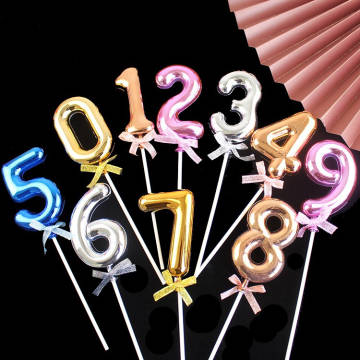 Cake Topper Colorful Plastic Cake Topper Crown Number 0-9 Happy Birthday Cake decorating Supplier