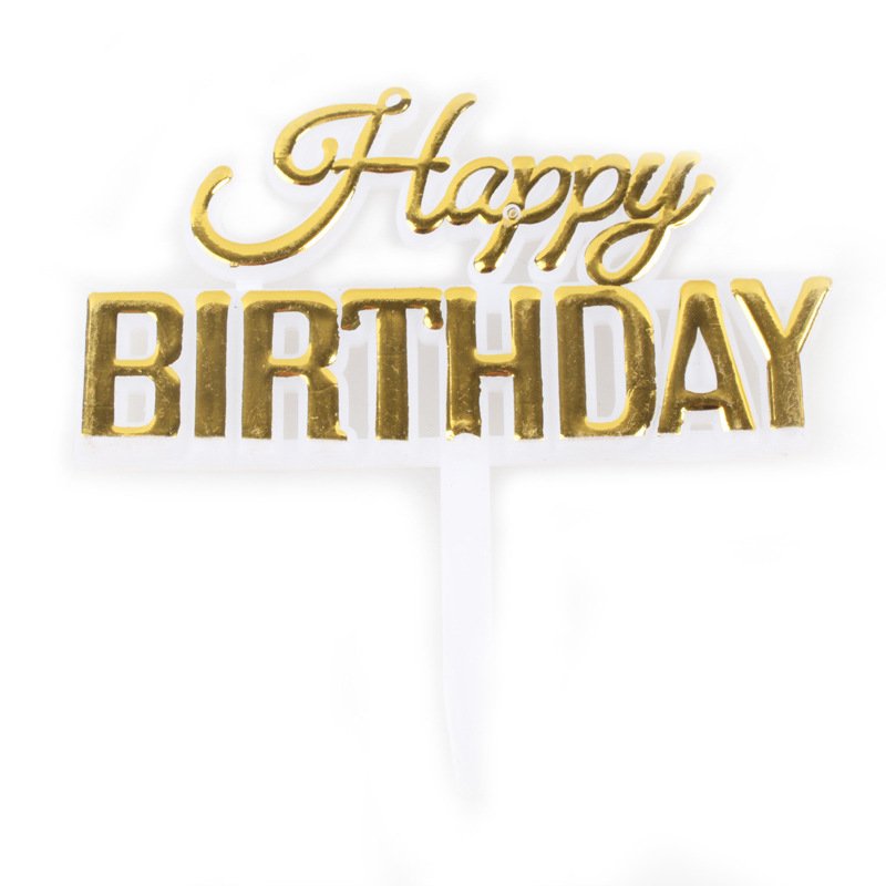 2023 New design Plastic Gold Letter Happy Birthday Cake topper cake decorating supply Babyshower party colorful accessory gateau