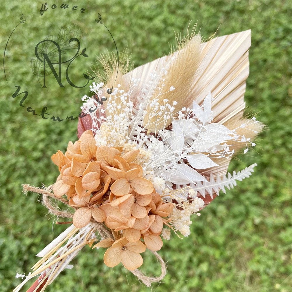 cake decorating supplies wholesale100% natural preserved hydrangea dried flower palm leaf birthday cake toppers