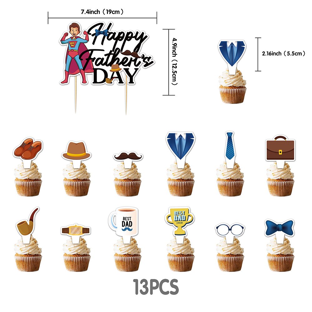 Happy Fathers Day Decorations,Fathers Day Sign Decoration with Happy Father's Day Banner,Balloons and cake toppers