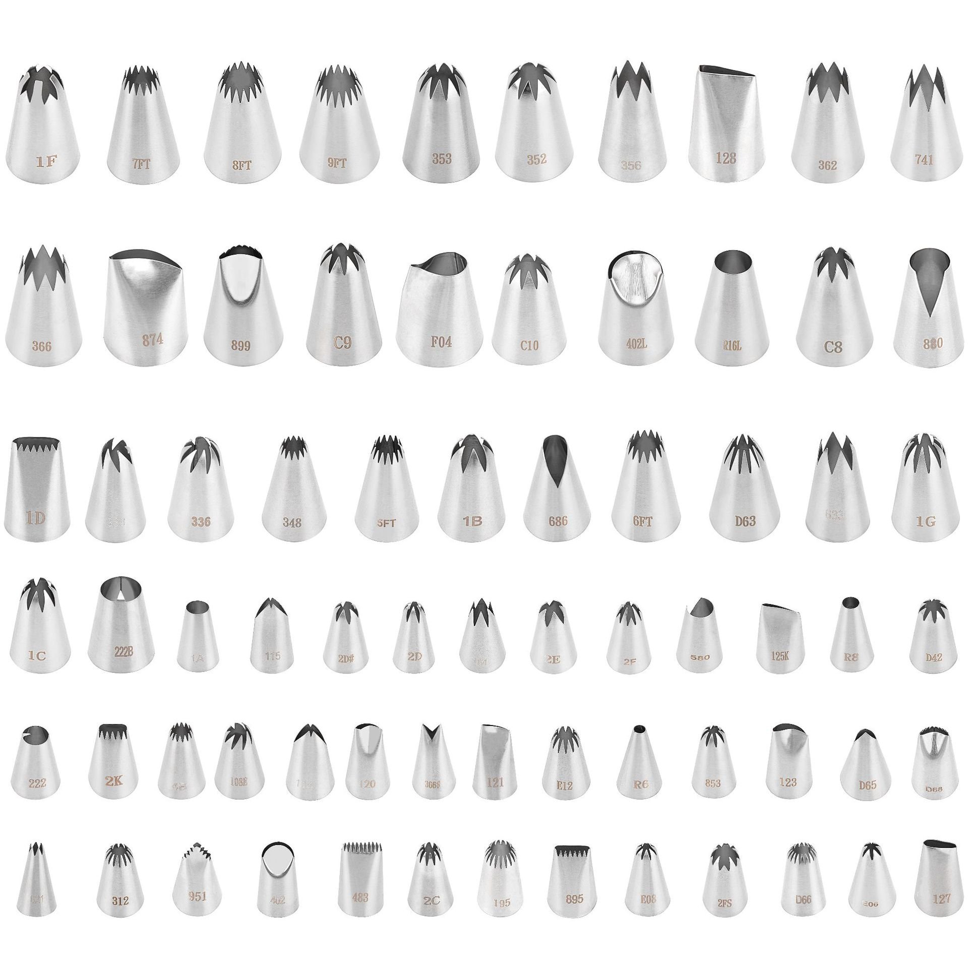 304 Seamless Decorating Nozzle 25/30/35mm Caliber Stainless Steel Cake Tools Baking Kitchen Diy Supplies
