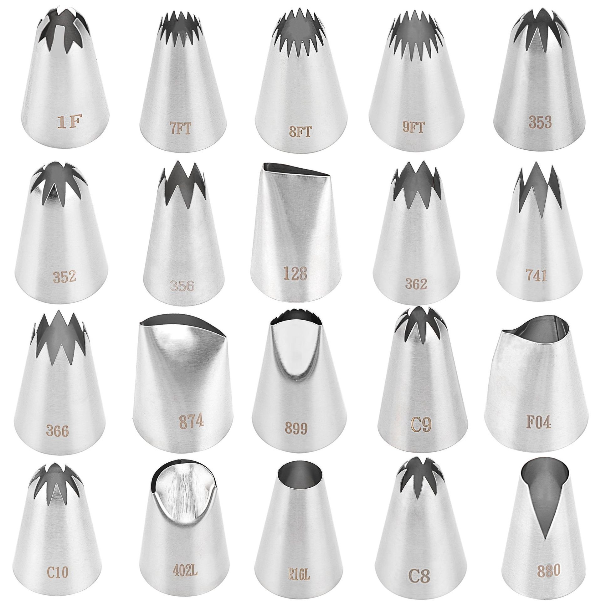 304 Seamless Decorating Nozzle 25/30/35mm Caliber Stainless Steel Cake Tools Baking Kitchen Diy Supplies