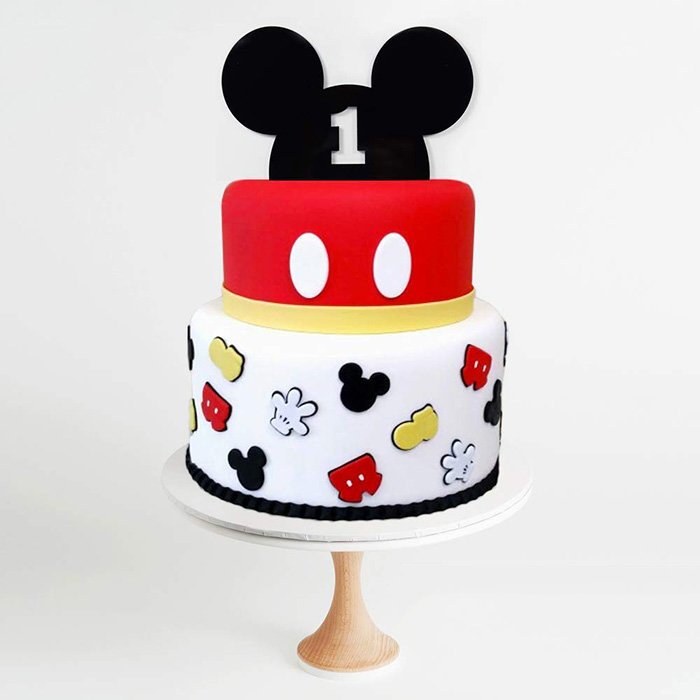 Minnie Mouse Ears Cake Topper, Pink Acrylic Minnie Mouse Cake Topper for Lovely Girl