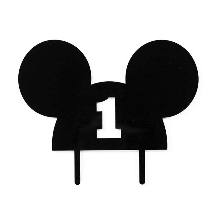 Minnie Mouse Ears Cake Topper, Pink Acrylic Minnie Mouse Cake Topper for Lovely Girl