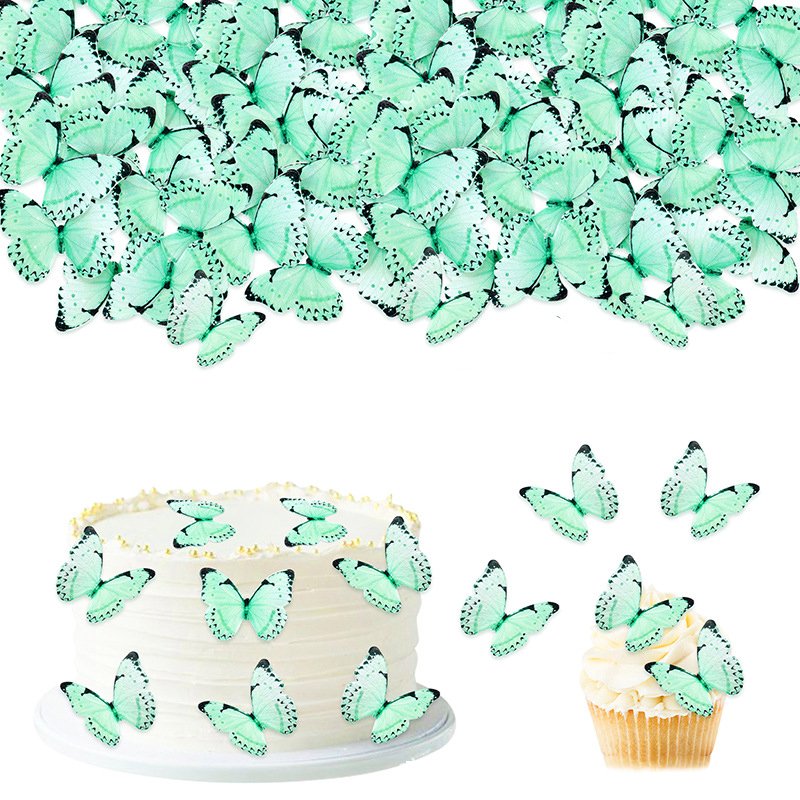 Pink Butterfly Edible Artificial Butterflies Rice Paper Wafer Paper Butterfly For Cakes Cupcake Decoration