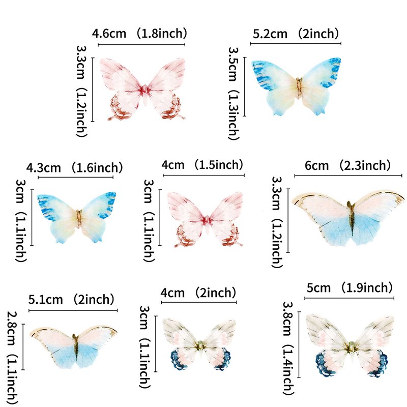 Pink Butterfly Edible Artificial Butterflies Rice Paper Wafer Paper Butterfly For Cakes Cupcake Decoration