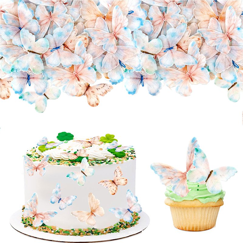 Pink Butterfly Edible Artificial Butterflies Rice Paper Wafer Paper Butterfly For Cakes Cupcake Decoration
