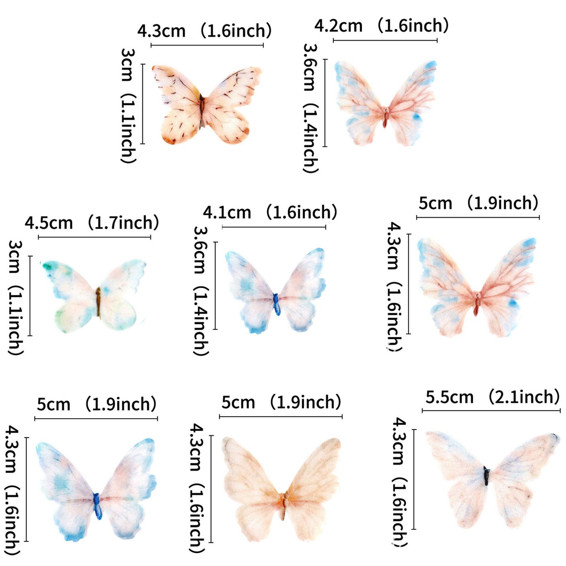 Pink Butterfly Edible Artificial Butterflies Rice Paper Wafer Paper Butterfly For Cakes Cupcake Decoration