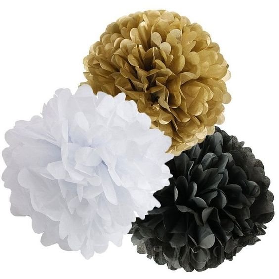 Happy birthdays Decoration paper Flowers Tissue Paper Pom Poms for Party Decoration