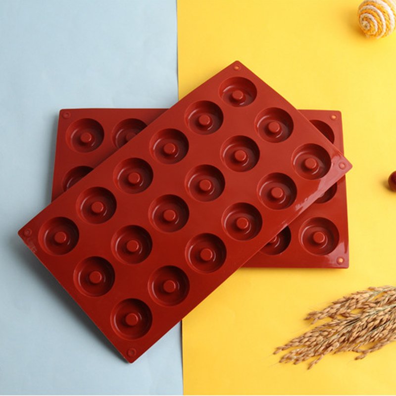 18 Holes Round Non-Stick Silicone Cake Decorating Supplies Sweets Cookie Silikonform Donut Mold