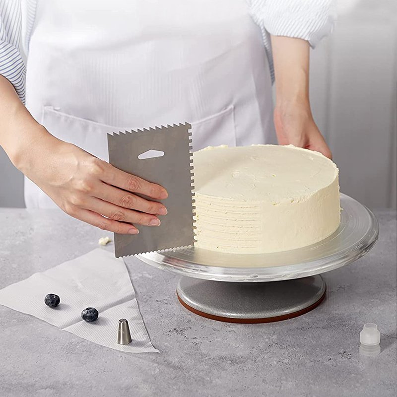 Baking Supplies 7PCS Cake Turntable Rotating Stand Cake Decorating Tools Set with Icing Spatulas