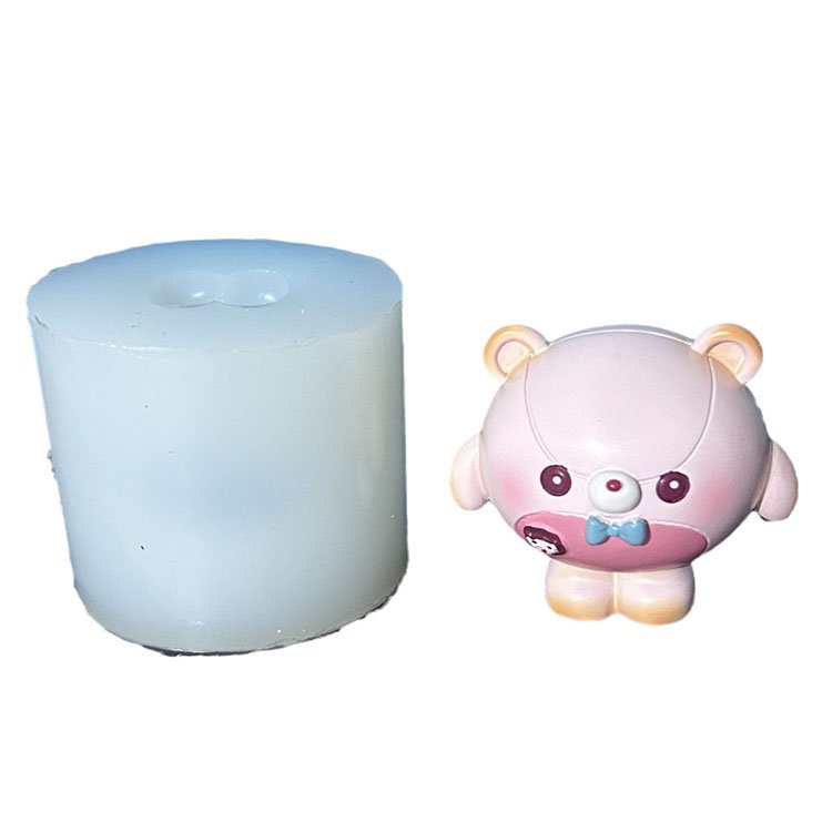 3D Cute Doll Candle Silicone Mold DIY Aromatherapy Ornament Gypsum Mold Keychain Pendant Children's Gift Blind Box Desktop Decor