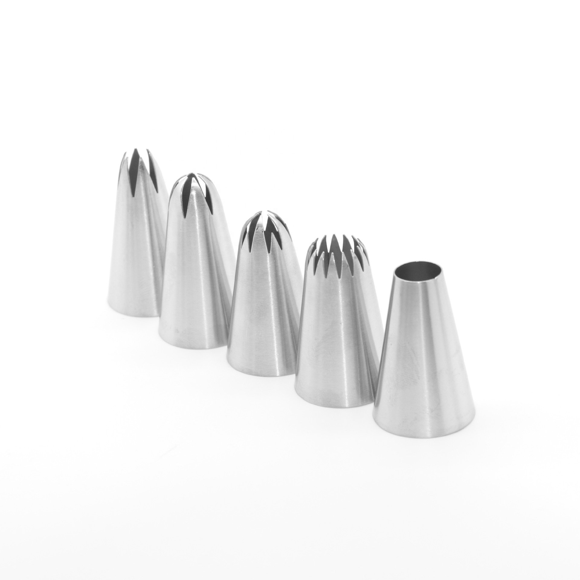 Cream Piping Nozzles 2F 2A 2D 1M 6B Cake Decorating Tools Seamless 304 Stainless Steel Medium Bean Cookies Icing Piping Tips