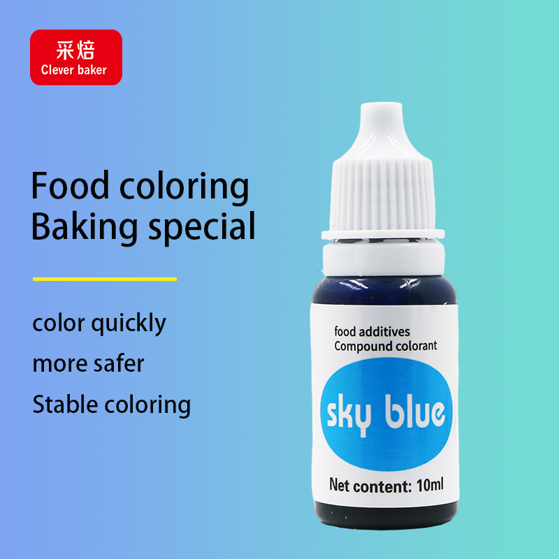 Hot Sale Sky Blue Edible Food Dye Liquid Cake Coloring Colorant in Halal Bottle Packaging