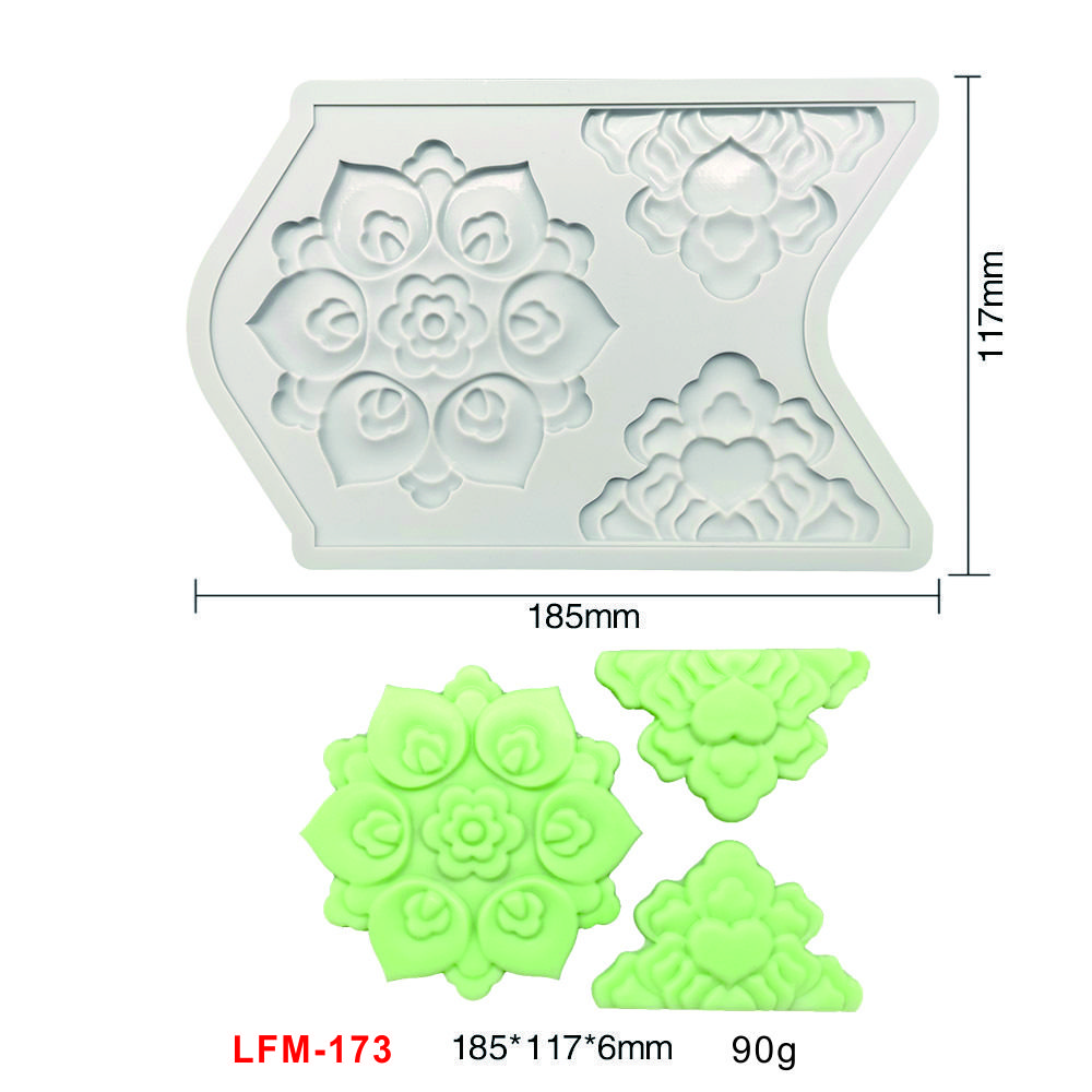 Early Riser Chinese Style Lace Mat Cake Silicone Fondant Mold Baking Pastry Tools Cake Dessert Decoration Moulds