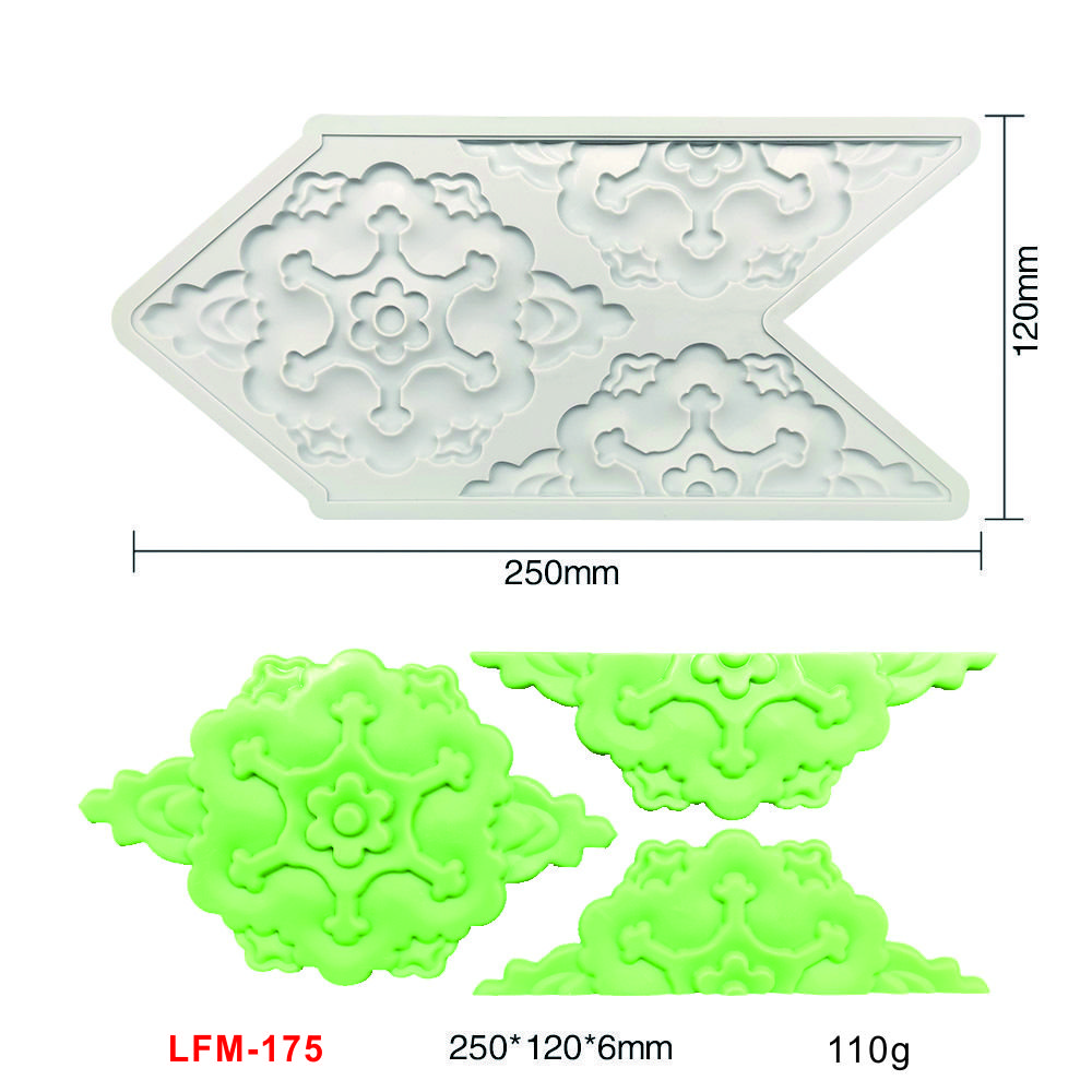 Early Riser Chinese Style Lace Mat Cake Silicone Fondant Mold Baking Pastry Tools Cake Dessert Decoration Moulds