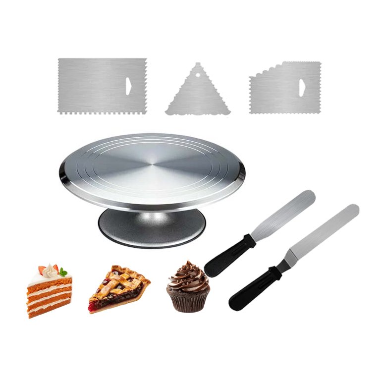 15PCS 12 Inch Aluminum Alloy Revolving Cake Turntable Stand Baking Cake Decorating Supplies Kit Cake Decorating Set