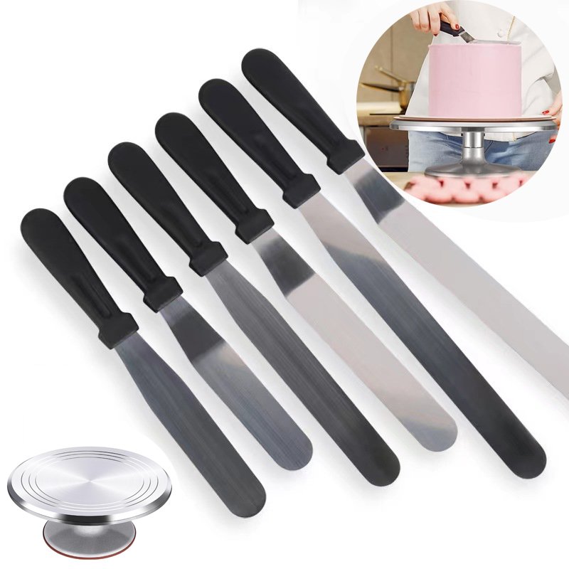 15PCS 12 Inch Aluminum Alloy Revolving Cake Turntable Stand Baking Cake Decorating Supplies Kit Cake Decorating Set