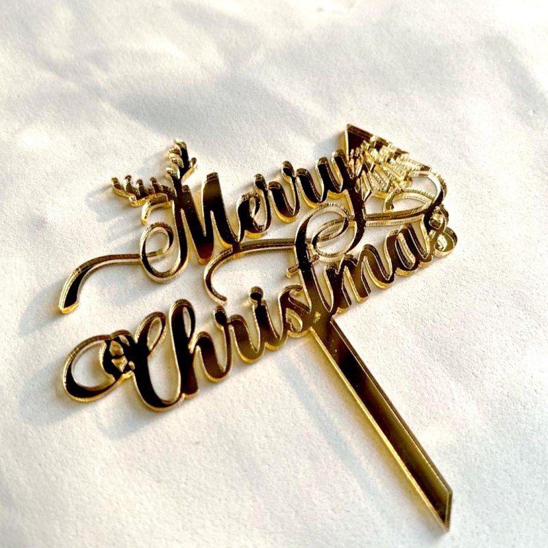 Wholesale Round acrylic Merry Christmas Cake Topper Christmas Party supplies Christmas cake decoration
