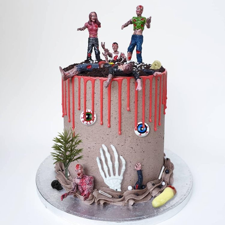 17 PCS Zombie Cake Decoration Zombie Cake Toppers Zombie Figure Themed Party Decorations for Birthday Weeding Party Cake Decora