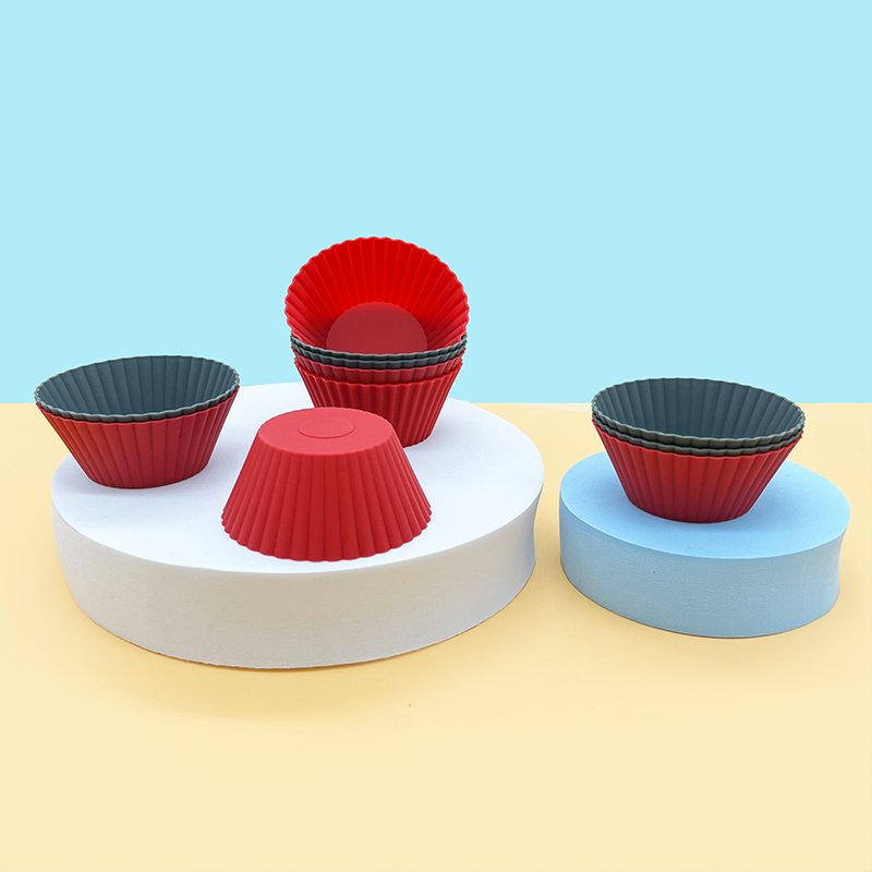 Home Kitchen Cooking Supplies Diy Cake Decorating Tools Silicone Cake Cup Round Shaped Muffin Cupcake Baking Molds