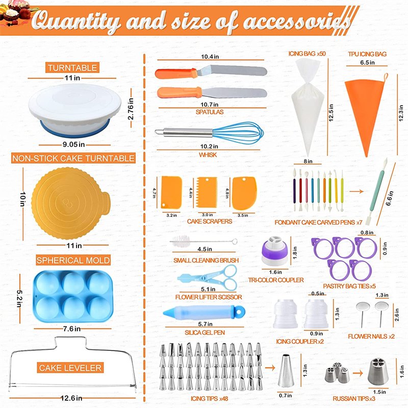 cake tools 132pcs Nozzles Cake Decorating Tools Set cake decorating supplies with plastic turntable