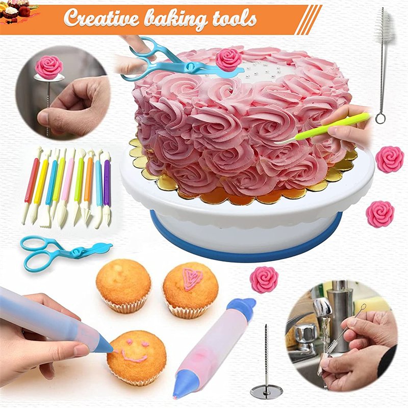 cake tools 132pcs Nozzles Cake Decorating Tools Set cake decorating supplies with plastic turntable