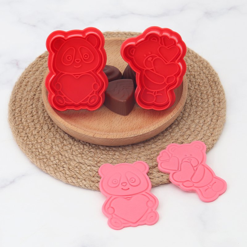 Valentine's Day Mini Bear Love Baking Tool Set Spring Die DIY Supplies with Baby Food Mold and Biscuit Mold for Decoration