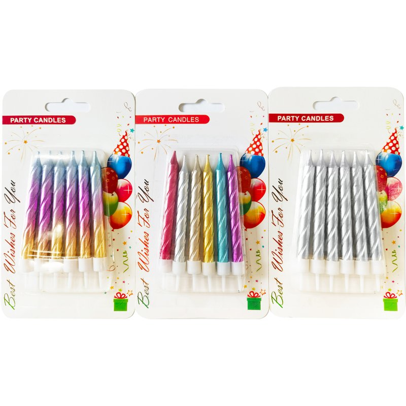 Wholesale Gradient Glitter Birthday Candle Special Decorative Stick Candles for Party Cake for Christmas Decorations