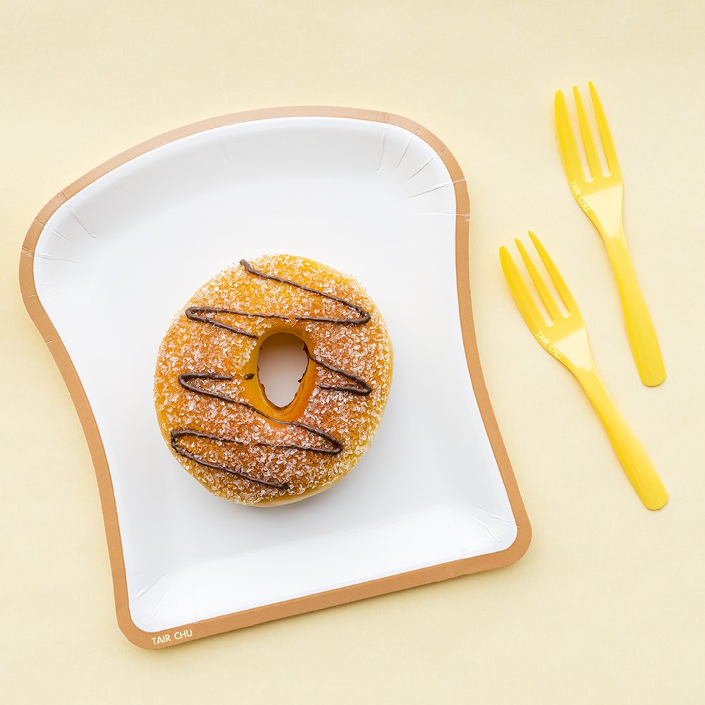 Disposable Tableware Toast Shaped Dessert Dinner Birthday Party Plates Factory Custom Design Printed paper plates