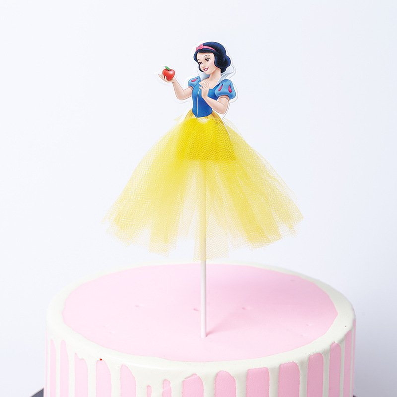 Customization design Dream gauze dress Multiple princesses character cake topper for cake decoration