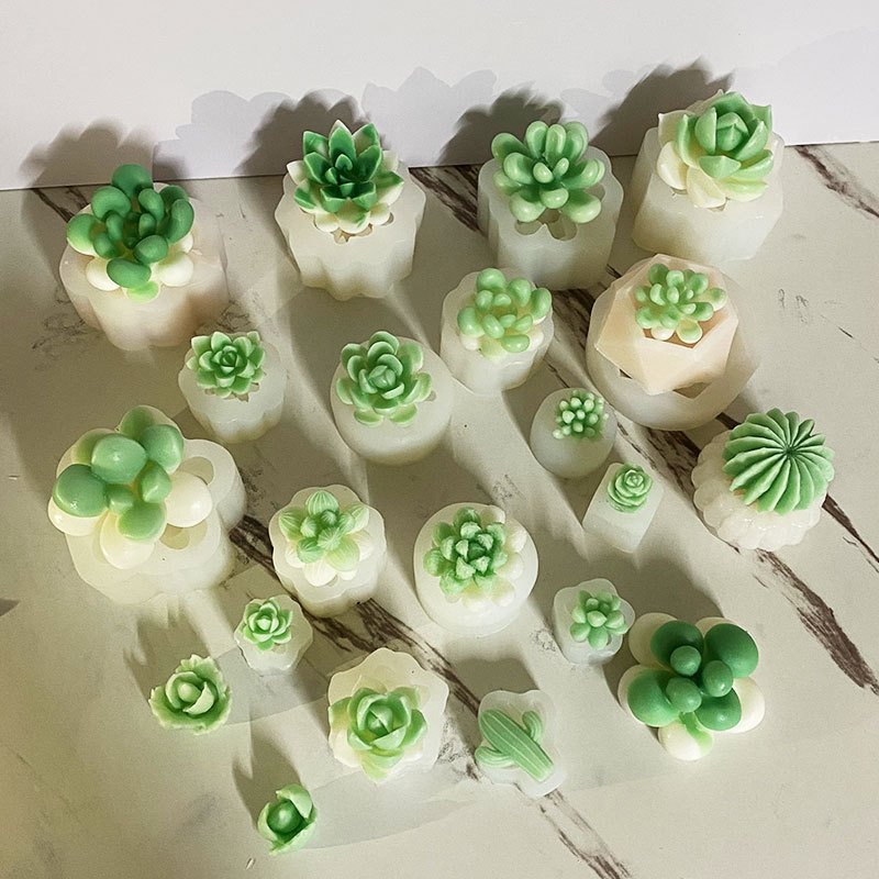 2024 New 3d Cacti Kit Diy Epoxy Resin Crafts Flower Making Silicone Succulent Candle Mold For Cake Decoration