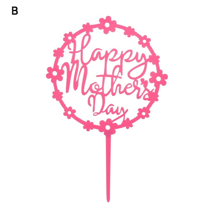 Gold Pink Acrylic Happy Mother's Day Birthday Cake Toppers Dessert Decoration For Mom Party Cupcake Toppers beautiful Gifts