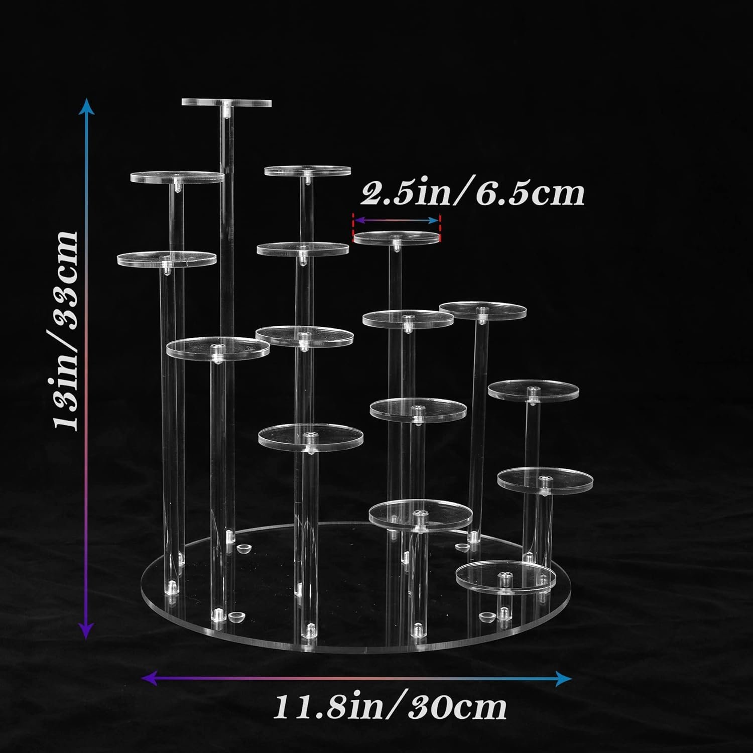 Acrylic cupcake rack can accommodate 16 cupcakes - display rack, cupcake rackdessert rack, cake birthday party display rack