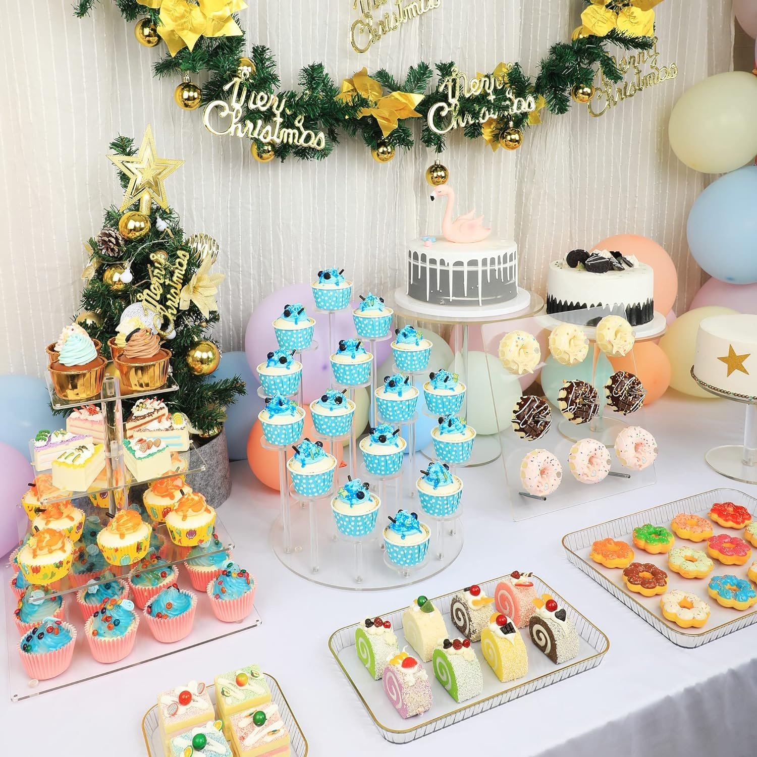 Acrylic cupcake rack can accommodate 16 cupcakes - display rack, cupcake rackdessert rack, cake birthday party display rack