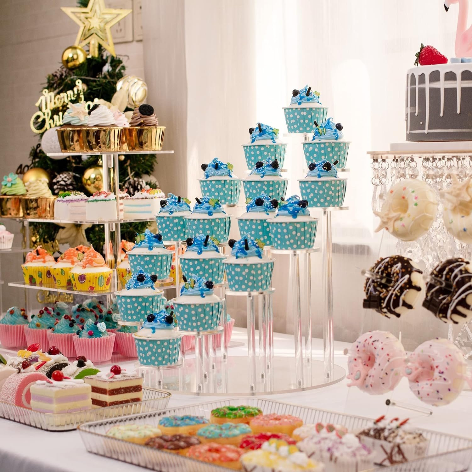 Acrylic cupcake rack can accommodate 16 cupcakes - display rack, cupcake rackdessert rack, cake birthday party display rack