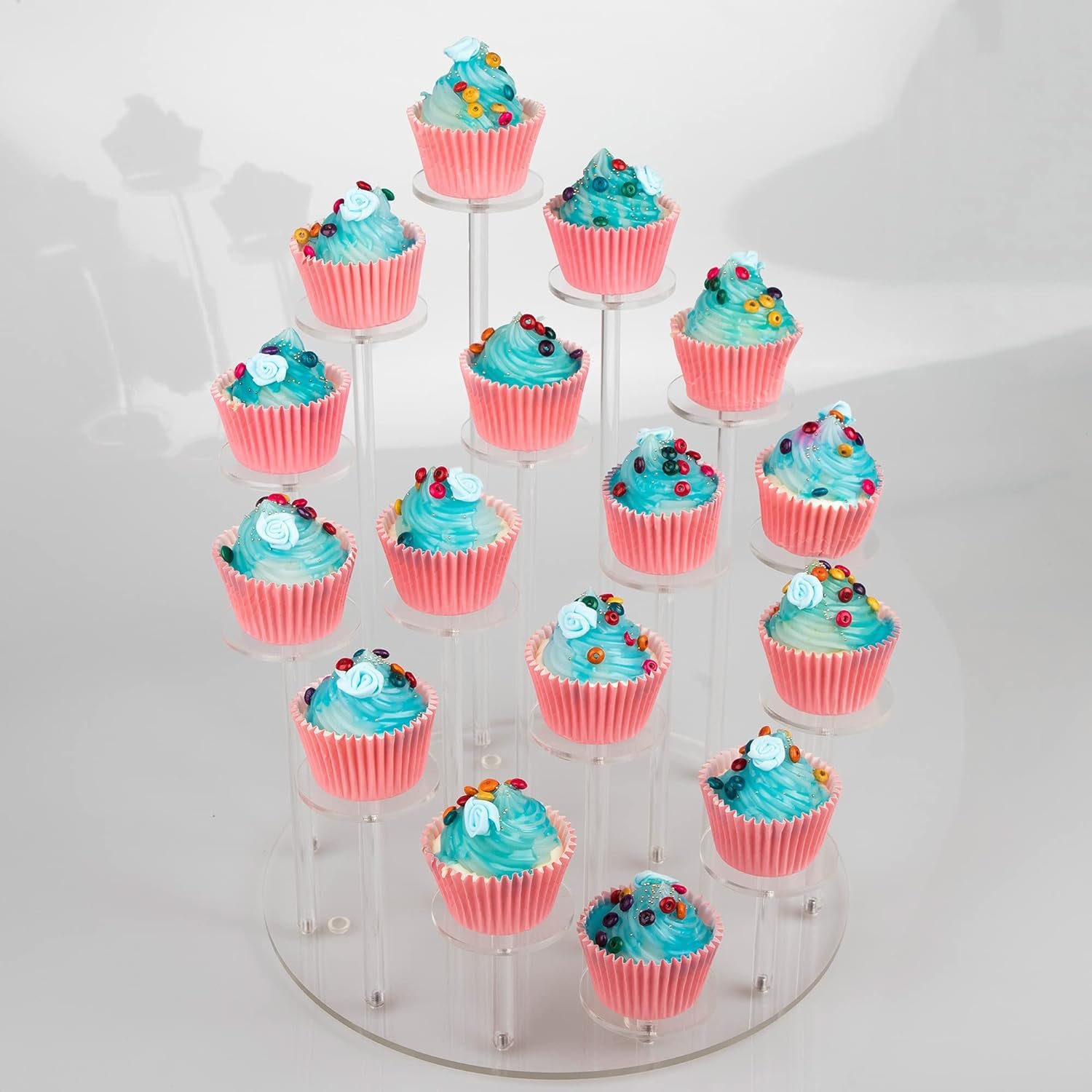 Acrylic cupcake rack can accommodate 16 cupcakes - display rack, cupcake rackdessert rack, cake birthday party display rack