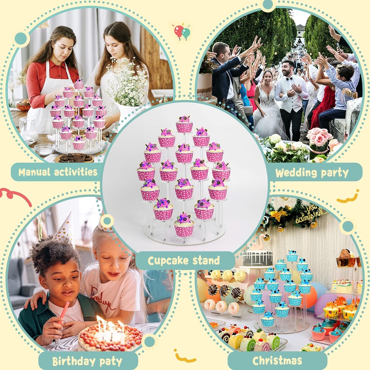 Acrylic cupcake rack can accommodate 16 cupcakes - display rack, cupcake rackdessert rack, cake birthday party display rack
