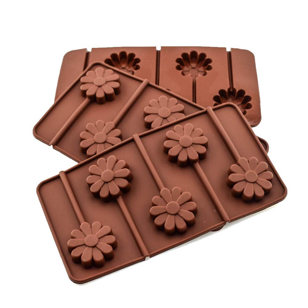 Silicone Candy Mold Flower Sunflower Lollipop Molds DIY Chocolate Gummy Mold Cake Bakeware Tool Cake Decoration