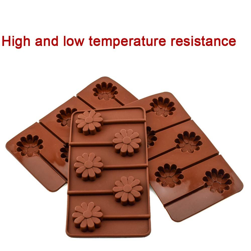 Silicone Candy Mold Flower Sunflower Lollipop Molds DIY Chocolate Gummy Mold Cake Bakeware Tool Cake Decoration