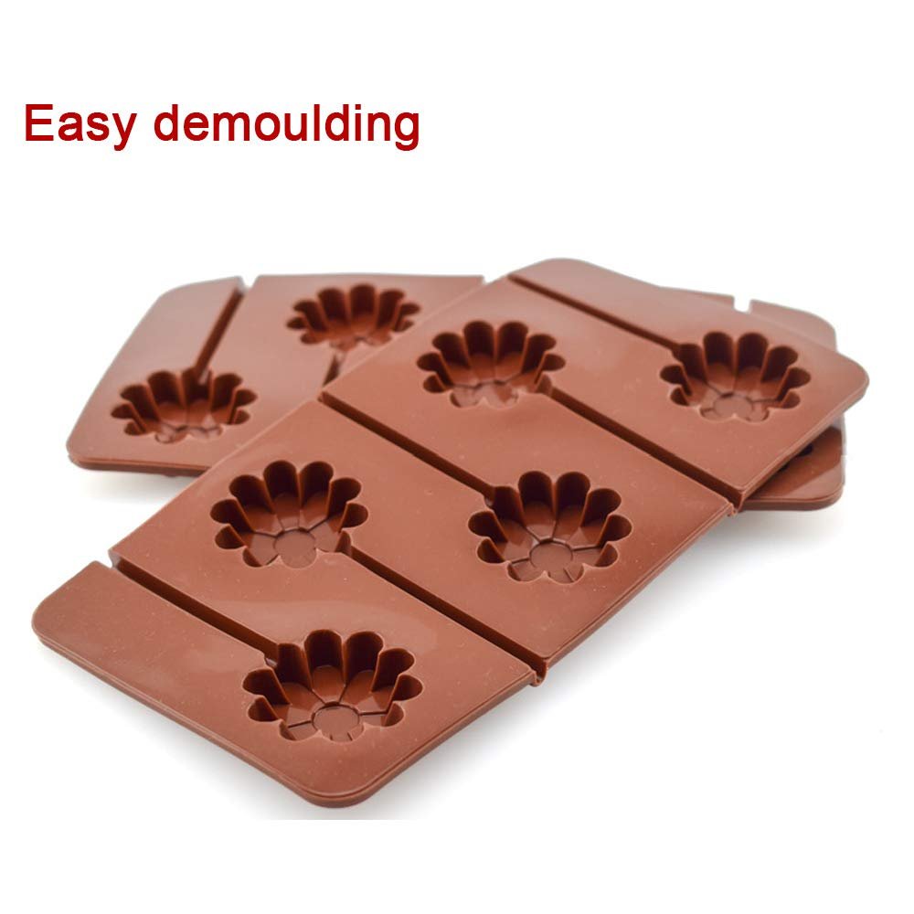 Silicone Candy Mold Flower Sunflower Lollipop Molds DIY Chocolate Gummy Mold Cake Bakeware Tool Cake Decoration