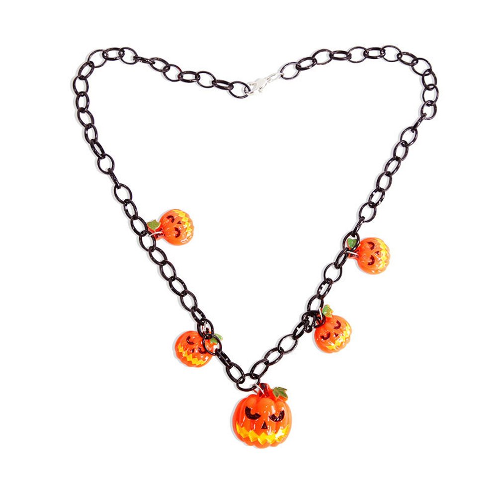 New style Halloween pumpkin ghost necklace, decoration supplies for Halloween masquerade balls, pendant jewelry